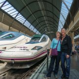 Sevilla - Santa Justa Train Station  AVE trains at Sevilla Santa Justa station : 2015, Lois, Sevilla, Sirna Reunion Board, Spain, Steve