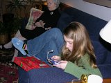 E8700-20041225-DSCN0831  Amy and Carolyn : 2004, Amy, Christmas