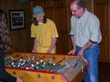 E8700-20041227-DSCN0857  Holly, Andy and Mike play Foosball : 2004, Andy, Christmas, Mike, foosball