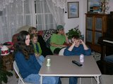 E8700-20041228-DSCN0861  Holly, Alison, Lois, Andy and Colin watch a movie : 2004, Alison, Andy, Christmas, Colin, Holly, Lois
