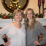 Lois & Alison mantle 1  Lois & Alison pose by the mantle xmas 2014 : 2014, Alison Mull, Christmas, Lois