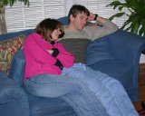 E8700-20071123-DSCN4628  Thanksgiving 2007 at the Mull's house.  DJ & Tom Barrette snooze after lunch : 2007, DJ, Thanksgiving, Tom