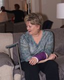 Lois sporting her new cast and crutches  Thanksgiving 2021 at the Siphers house : 2021, Lois, Thanksgiving