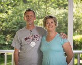 Flash test on back porch : Lois, Steve