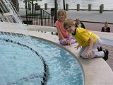 E8700-20050521-DSCN1393  Audrey and Cole at fountain in Wilmington : 2005, Audrey Bowen, Cole Bowen, NC, Wrightsville Beach