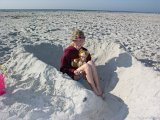 E8700-20050522-DSCN1408  Alison on beach with Emily II : 2005, Alison, NC, Wrightsville Beach
