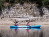 Steve and Lois in canoe 2  Canoe trip down the Dordogne River : 2006, Dordogne River, France, Lois, Sarlot, Steve, _year_