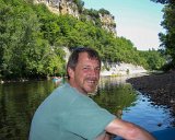Steve at lunch on the Dordogne  Canoe trip down the Dordogne River : 2006, Dordogne River, France, Sarlot, Steve, _highlights_, _year_