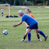Audrey & Hal Soccer  Audrey Bowen playing soccer in Dad / Daughter match. : Audrey Bowen, soccer