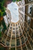 Barcelona - Casa Mila - Provenca Courtyard  Casa Mila, popularly known as La Pedrera designed by architect Antoni Gaudí, built between 1906 and 1912. : 2015, Barcelona, Casa Mila, Spain, _highlights_