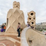 Barcelona - Casa Mila  Casa Mila, popularly known as La Pedrera designed by architect Antoni Gaudí, built between 1906 and 1912. : 2015, Barcelona, Casa Mila, Spain