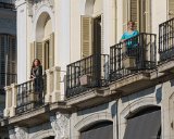 Madrid - Puerta del Sol Girls On Hotel Balcony  Girls on balconies of Hotel Europ in Puerto Del Sol. : 2015, Lois, Madrid, Puerta del Sol, Spain, Teresa