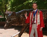 Sean with Wolf : 2018, Graduation Pictures, NC State, NCSU, Sean Engles