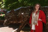 Lizzy with Wolf : 2018, Graduation Pictures, Lizzie Weaver, NC State, NCSU