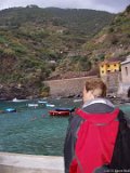 Vernazza Harbor  Hal views the harbor, sea, and mountains in Vernazza : 2004, Bowen pix, Cinqa Terra, Hal, Italy, Vernazza
