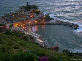 Harbor from Above  Evening view of the harbor from the hills overlooking Vernazza Italy : 2004, Cinqa Terra, Italy, Vernazza