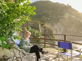 E8700-20041011-DSCN0508  Italy Vernazza hotel terrace overlooking the sea Lois : 2004, Cinqa Terra, Italy, Lois, Vernazza