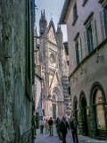 Duomo di Orvieto From Side Street  Cathedral in Orvieto as shot from a side street, Italy 14th century Roman Catholic  cathedral in Gothic style : 2004, Cathedral, Duomo, Italy, Orvietto, Tuscany