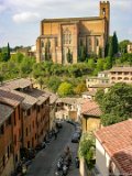 Basilica di San Domenico  Church of San Domenico (also known as Basilica Cateriniana) viewed from city wall in Sienna Italy. : 2004, Italy, Sienna, Tuscany, basilica
