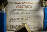 Atomic Attack  Atomic warning signn posted in an obscure corner of an interior corridor on DD-933 Barry Destroyer : DC Trip 2014, DD-933, Naval Yard, destroyer, ship
