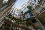 Barcelona - Casa Mila - Provenca Courtyard  Casa Mila, popularly known as La Pedrera designed by architect Antoni Gaudí, built between 1906 and 1912. : 2015, Barcelona, Casa Mila, Spain