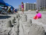 E8700-20080814-DSCN5208  Myrtle Beach with the Bowen's Alison, Audrie and the girls sandcastles : 2008, Alison, Myrtle Beach, SC