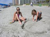 E8700-20080814-DSCN5215  Myrtle Beach with the Bowen's Alison, Audrie and the girls sandcastles : 2008, Alison, Audrey Bowen, Myrtle Beach, SC